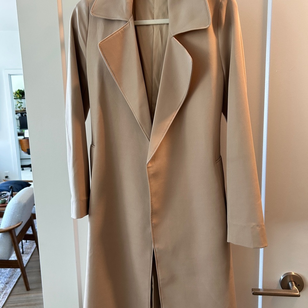 Taupe Drape Trench Coat